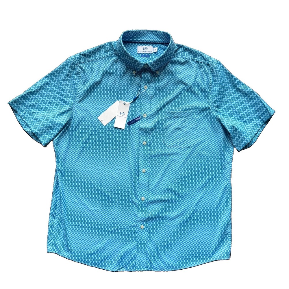 NWT Southern Tide Men's XL Flower Garden Sport Shirt Tropical Breeze Blue $128